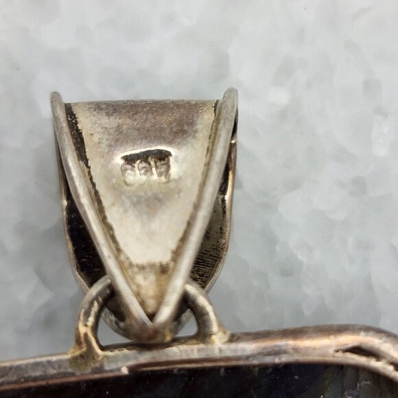 Carved Labradorite Snake Pendant 925 Sterling - Picture 8 of 8